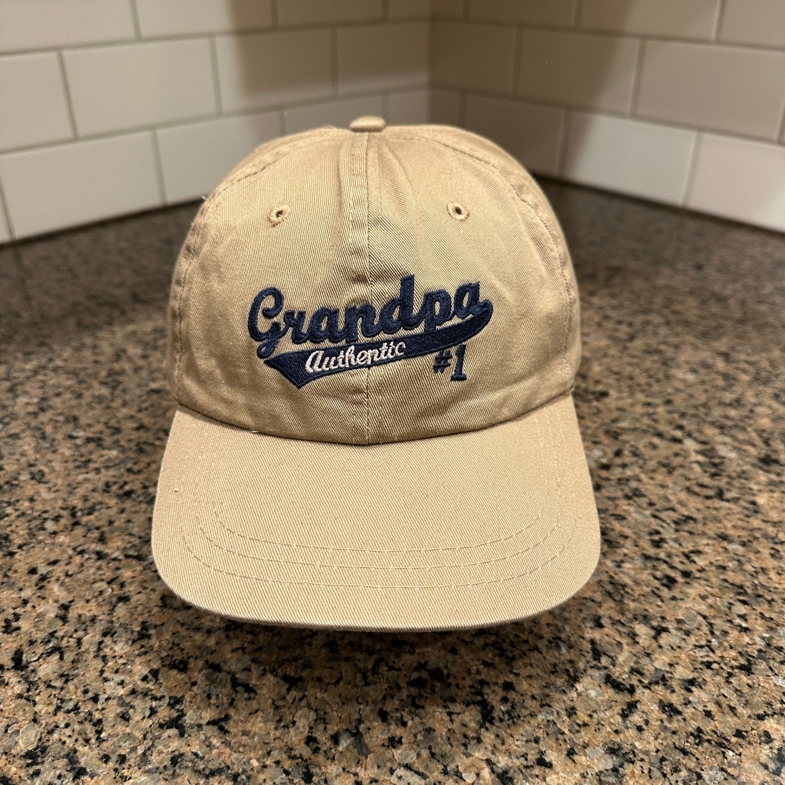 Grandpa Authentic 1 Baseball Cap Tan Adjustable Dad Hat